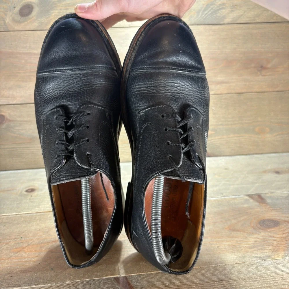 Mephisto melchior Mens size 8 shoes Black Leather Cap Toe Lace Up Derby oxfords